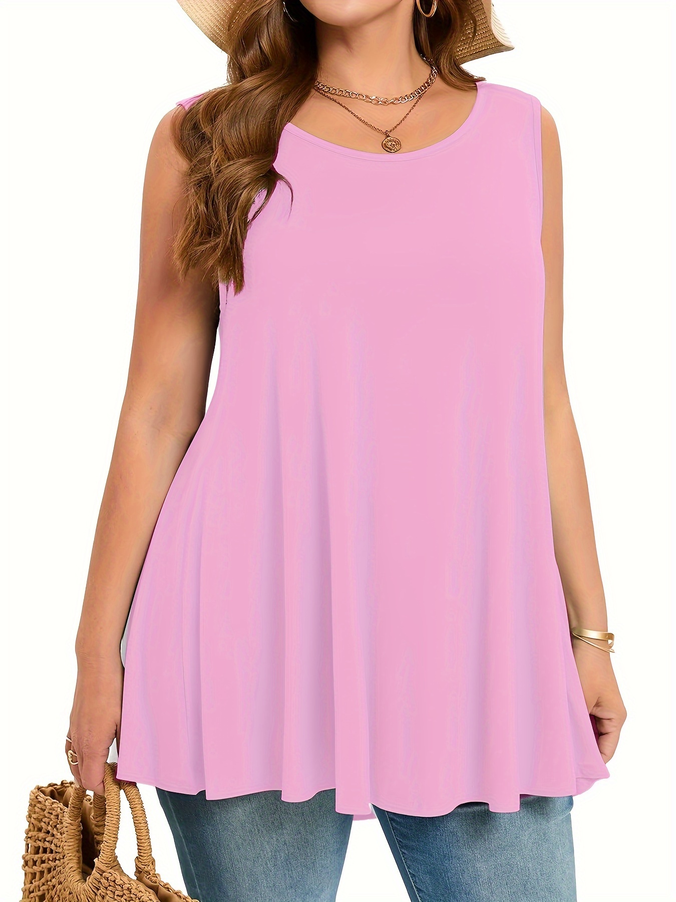 Plus Size Simple Solid Tank To - Summer Clothing Plus Size recension och pris