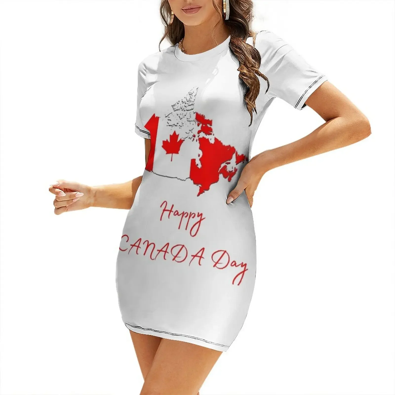 Happy Canada day Short-Sleeved - Summer Clothing Women Canada recension och pris