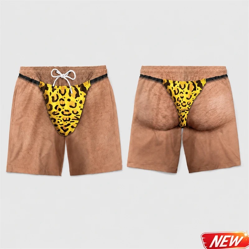 Funny Men 3D Print Leopard Pri - Board Short Surf recension och pris
