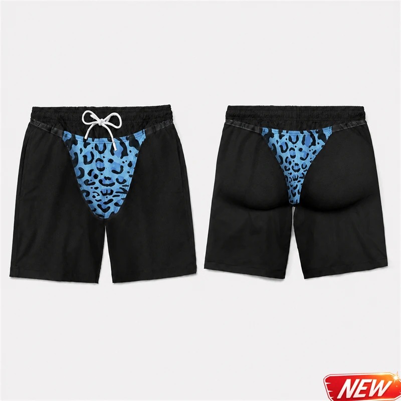 Funny Men 3D Print Leopard Pri - Board Short Surf recension och pris